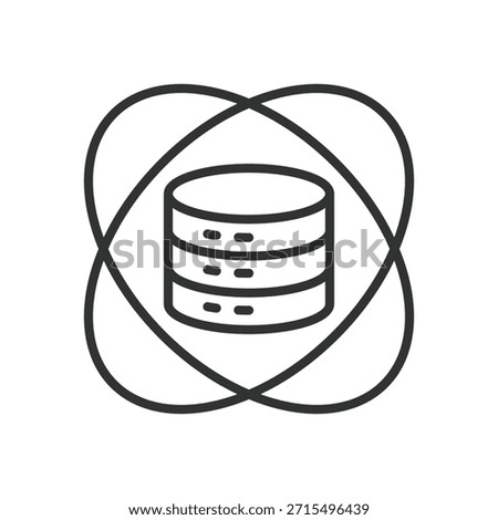 Data science icon in line design. analytics database, data research, statistics on white background vector. Data science editable stroke icon