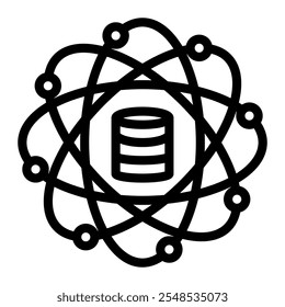 Estilo de línea de icono de ciencia de datos transparente