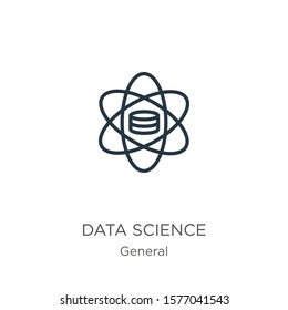 Data science icon. Thin linear data science outline icon isolated on white background from general collection. Line vector sign, symbol for web and mobile