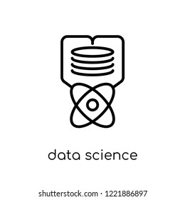data science icon. Trendy modern flat linear vector data science icon on white background from thin line general collection, editable outline stroke vector illustration