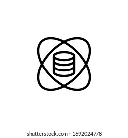 Data science icon vector in linear, outline icon isolated on white background