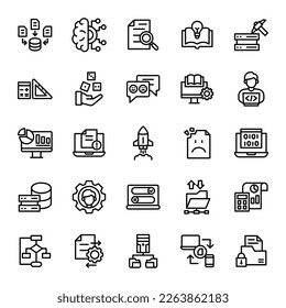 data science icons set illustration vector graphic