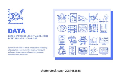 Data Science Innovate Technology Landing Web Page Header Banner Template Vector Analysis And Research Data Science, Software Algorithm And And Programming, Quantum Computer And Server Illustration