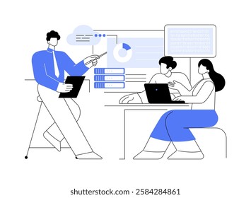 Data Science isolated cartoon vector illustrations. Group of students work with big data, having machine learning lecture, higher education, master degree, community college vector cartoon.