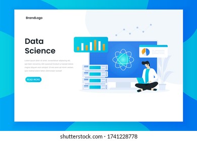 Data science landing page concept. Illustration for  websites, landing pages, mobile applications, posters and banners