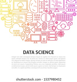 Data Science Line Concept. Vector Illustration of Outline Design.