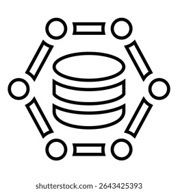 Data Science line icon design. Data Science thin black outline symbol vector illustration. editable stroke icon on transparent background.