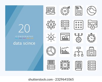 data science line icon for download