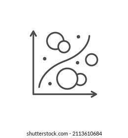 Data science line outline icon isolated on white