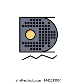 Data, Science, Data Science, Mining  Flat Color Icon. Vector icon banner Template