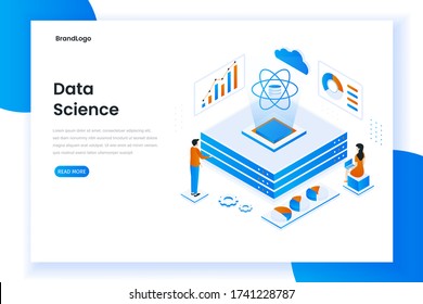 Data Science Modern Flat Design Isometric Concept. Illustration For  Websites, Landing Pages, Mobile Applications, Posters And Banners