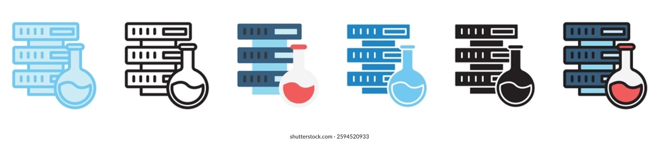 Data Science multi style icon set. use for modern concept, print, UI, UX kit, web and app development. Vector EPS 10, related to artificial intelligence, technology theme.
