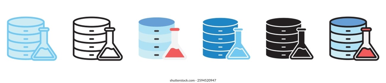 Data Science multi style icon set. use for modern concept, print, UI, UX kit, web and app development. Vector EPS 10, related to artificial intelligence, technology theme.