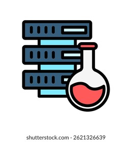 Color de contorno de Ciencia de datos, mini icono de ilustración. uso para concepto moderno, impresión, interfaz de usuario, kit de UX, Web y desarrollo de App. Vector EPS 10, relacionado con la inteligencia artificial, tema de tecnología