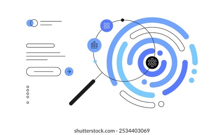 Ciência dos dados. Estatística e investigação. Diagrama digital abstrato. Visualização de dados. Banner da Web, slide da apresentação. Arquivo vetorial.