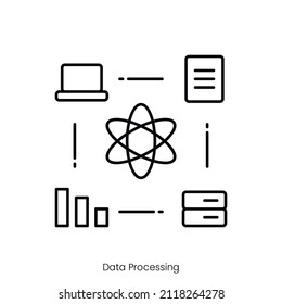 data science system icon. Outline style icon design isolated on white background