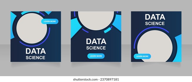 Data science technology study web banner design template. Vector flyer with text space. Advertising placard with customized copyspace. Printable poster for advertising. Arial font used
