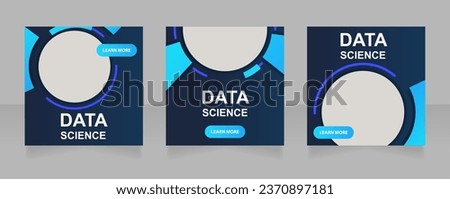 Data science technology study web banner design template. Vector flyer with text space. Advertising placard with customized copyspace. Printable poster for advertising. Arial font used