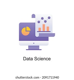 Data Science Vector Gradient Icon Design Illustration. Digitalization And Industry Symbol On White Background EPS 10 File