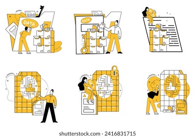 Data science vector illustration. Data science is compass guiding innovation in ever-evolving landscape technology Analyzing statistics is backbone progress in futuristic world data and science