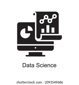 Data Science vector Outline Icon Design illustration. Digitalization and Industry Symbol on White background EPS 10 File