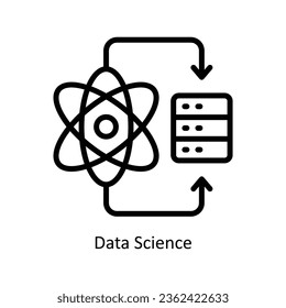Data Science vector  outline Icon Design illustration. Artificial intelligence Symbol on White background EPS 10 File
