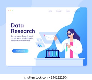 Data Scientist Analysis Research Science Vector Design Illustration Website Template