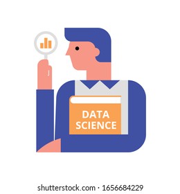 Data scientist flat vector illustration