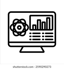Data Scientist Line Vector Illustration On White Background.