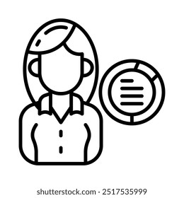Icono de esquema de Data Scientist, Ilustración vectorial