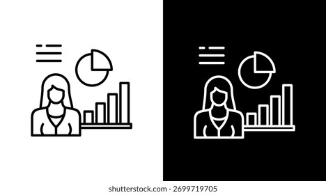 Data Scientist Diseño de conjunto de iconos blancos