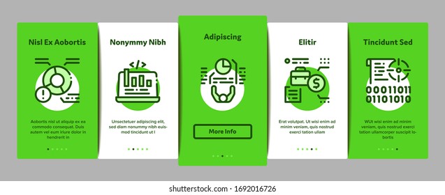Data Scientist Worker Onboarding Mobile App Page Screen Vector. Server And Web Site Research, Programmer And Data Scientist, Binary Code And Infographic Color Contour Illustrations