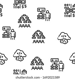 Data Scientist Worker Seamless Pattern Vector Thin Line. Illustrations
