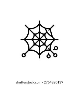 Data scraping web crawler represented by a technical spider web and network nodes