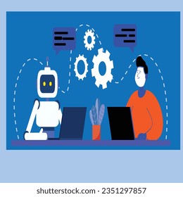 Data search concept using artificial intelligence chatbot ChatGPT, young businessman chatting with smart chatbot To find business economic information, artificial intelligence developed by OpenAI.