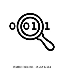 Data search icon, Line Vector graphics