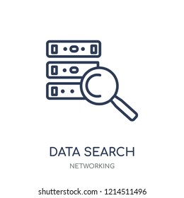 data search icon. data search linear symbol design from Networking collection. Simple outline element vector illustration on white background.