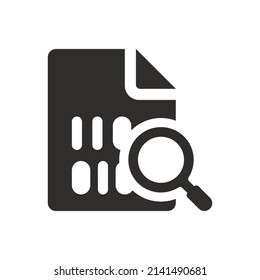 Data search icon on white background