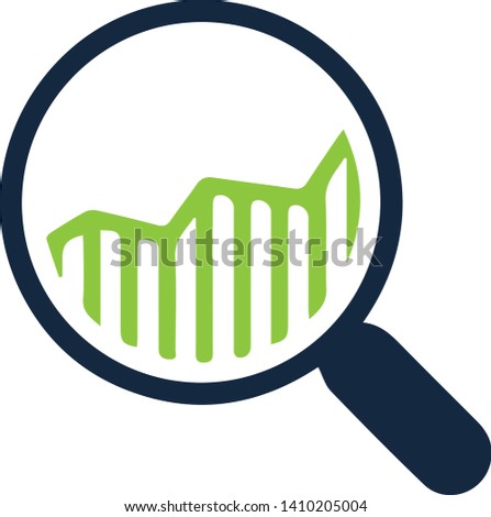 Data search icon in trendy flat style isolated on white background
