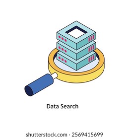 Data Search isometric Colored illustration. EPS File stock illustration