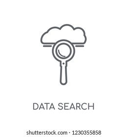 data search linear icon. Modern outline data search logo concept on white background from Internet Security and Networking collection. Suitable for use on web apps, mobile apps and print media.
