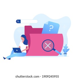 Data Search Not Found Illustration Vector Concept. Illustration For Websites, Landing Pages, Mobile Applications, Posters And Banners