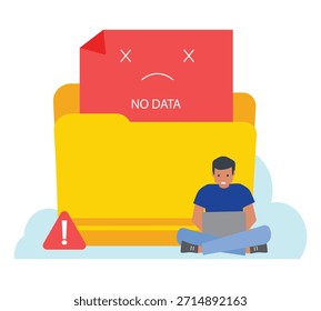 Pesquisa de dados não encontrada no vetor de ilustração