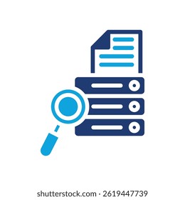 Data Searching Icon Mixed Vector Illustration