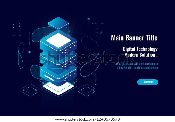 Data Secure Concept Server Room Shield Stock Vector Royalty