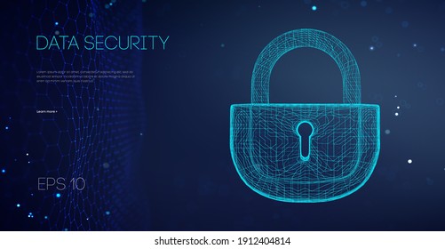 Data Security Binary Lock. Security cloud data attack. Encryption code computer firewall concept. Alarm locks server data. Asian it support vector illustration.