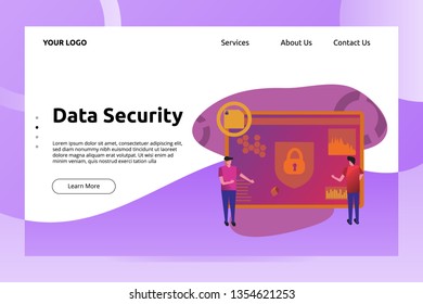 Data Security Center Banner and Landing Page Illustration