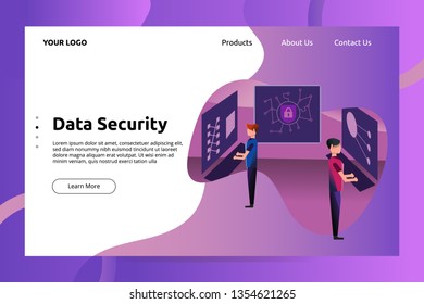Data Security Center Banner and Landing Page Illustration