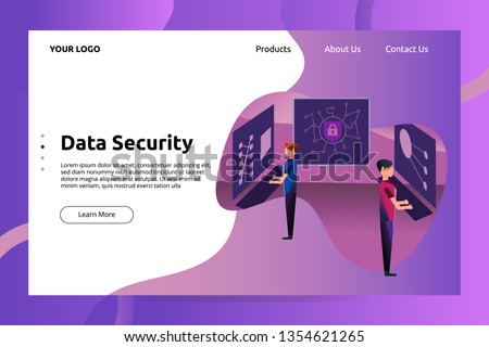 Data Security Center Banner and Landing Page Illustration