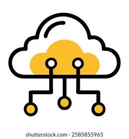 Data security cloud icon illustration